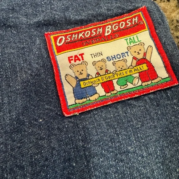 OshKosh 12M Colorblock Baby Outfit 90s Retro Kids Overalls Vintage - Picture 3 of 5